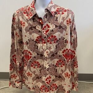 Robert Graham Red and Brown Floral XL Men's Shirt